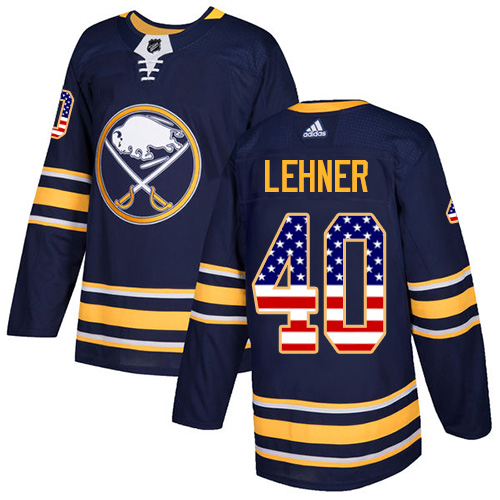 Adidas Sabres #40 Robin Lehner Navy Blue Home Authentic USA Flag Stitched NHL Jersey